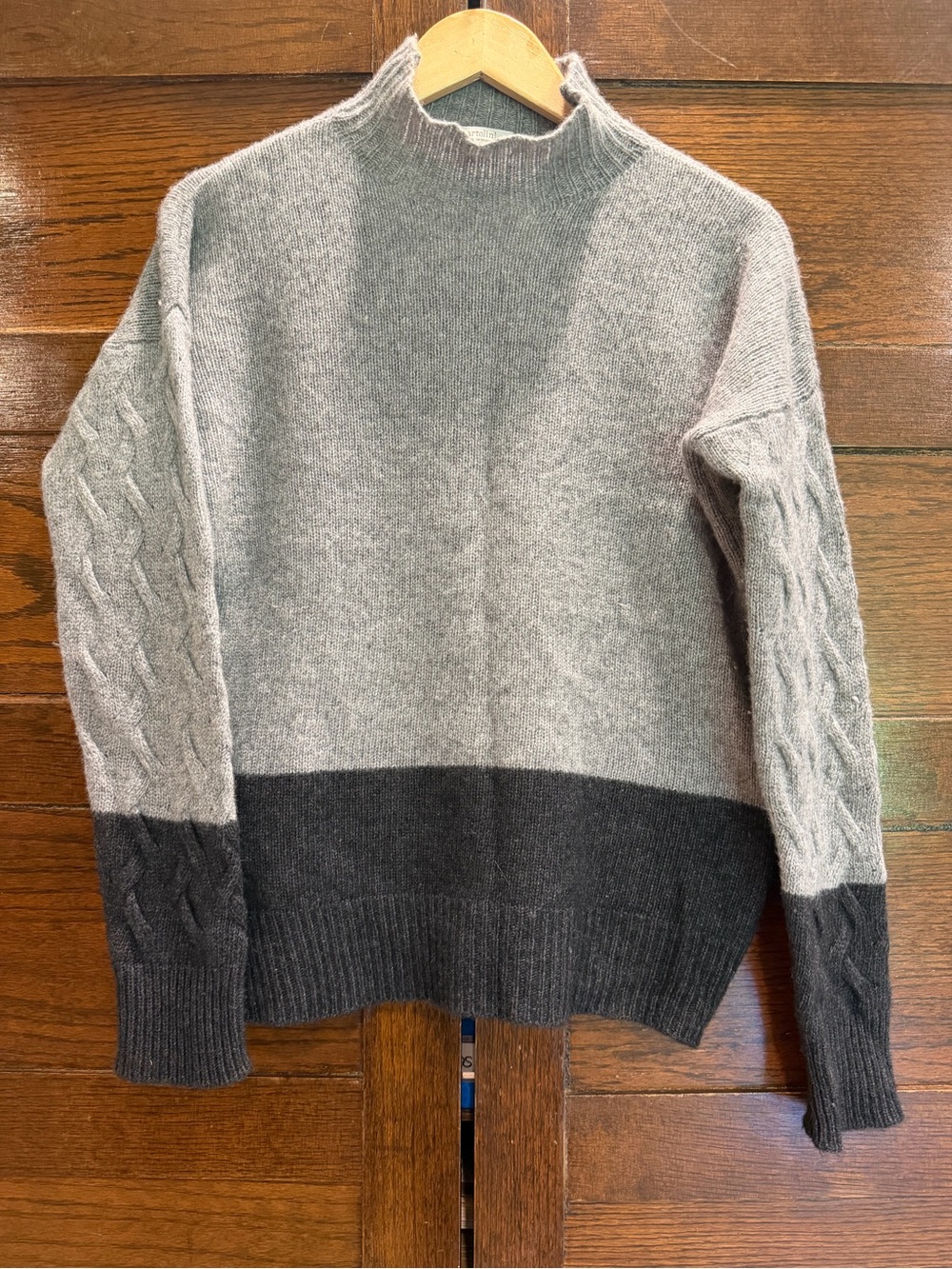 Bartolini medium made in Italy wool cashmere blend mock-neck Sweater cable knit